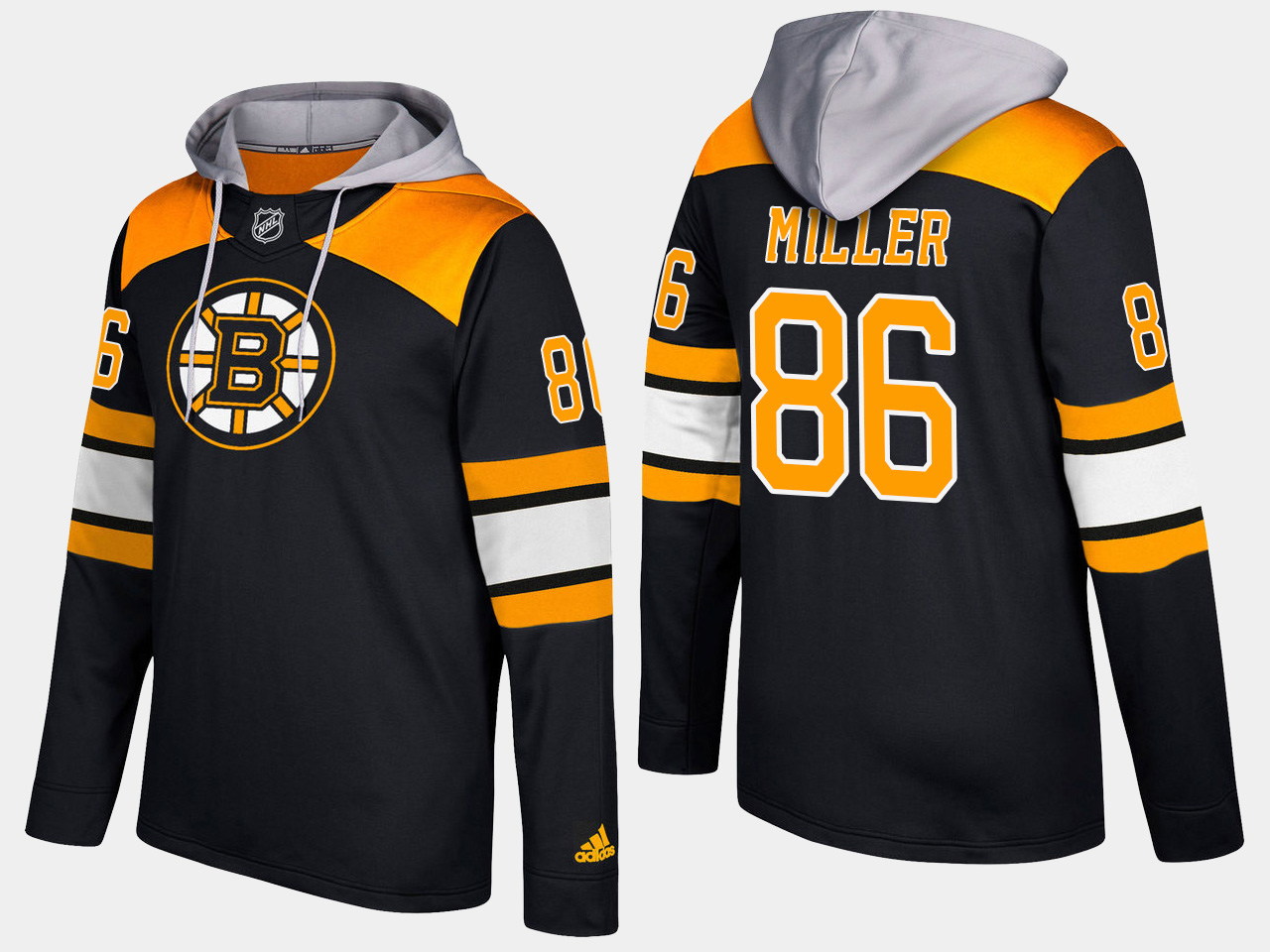 Men NHL Boston bruins #86 kevan miller  black hoodie